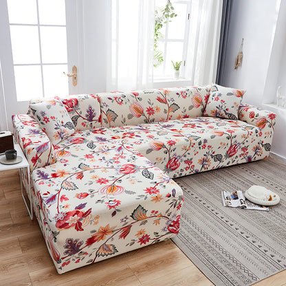 Square Printed L-shape Sofa Covers