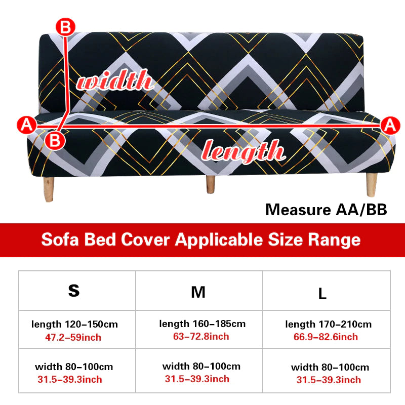 Big Elastic Armless Sofa Bed Cover