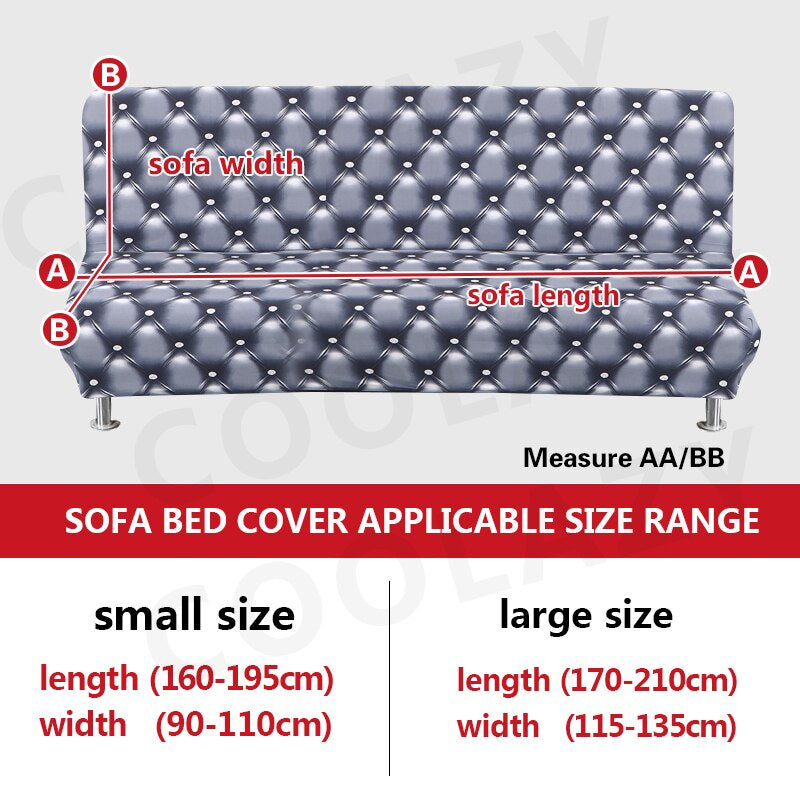 Floral Folding Sofa Bed Cover Without An Armrest