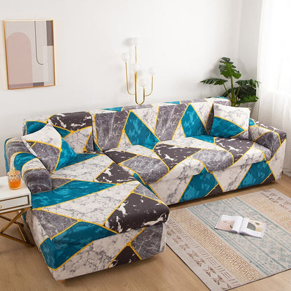 Square Printed Covers For L-Shaped Corner Sofa