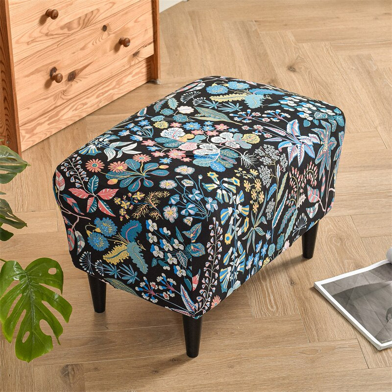 Soft Printed Footstool Cover