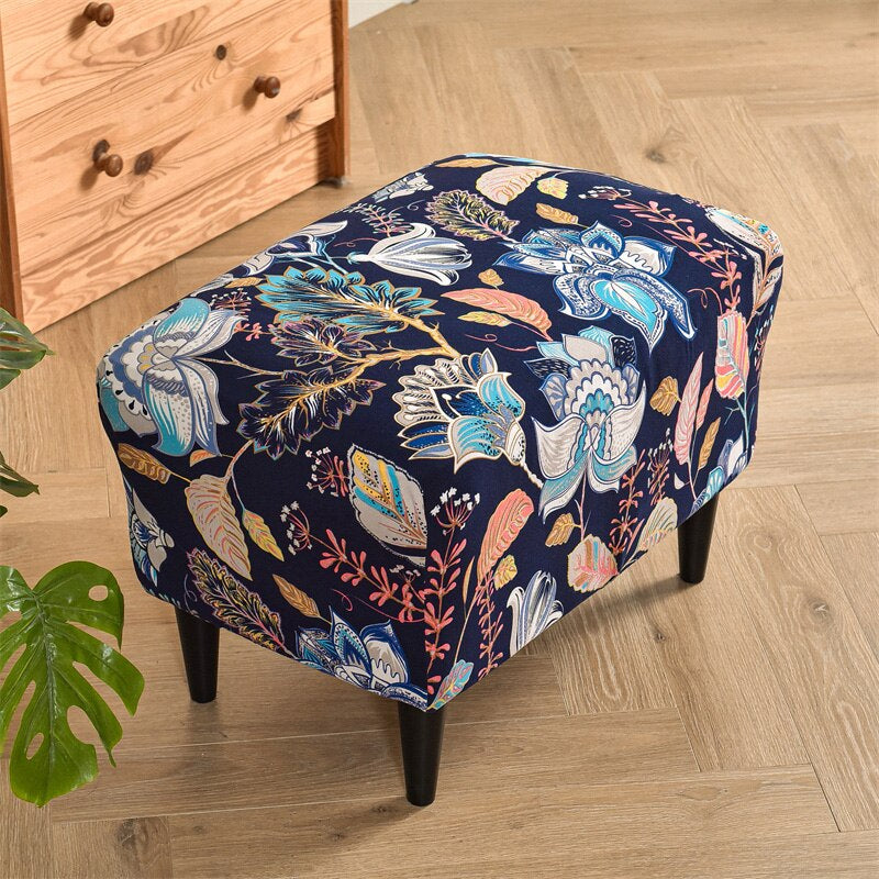 Soft Printed Footstool Cover