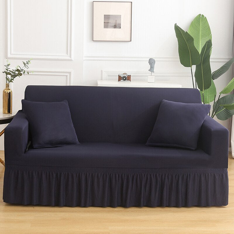 High Elastic Stretchable Cushion Couch Sofa Cover With Skirt