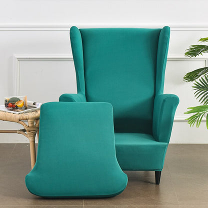 Solid Color Wing Chair Cover