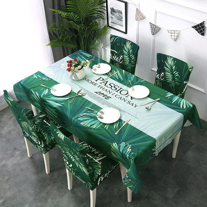 Geometric Tropical Plants Printed Chair Cover