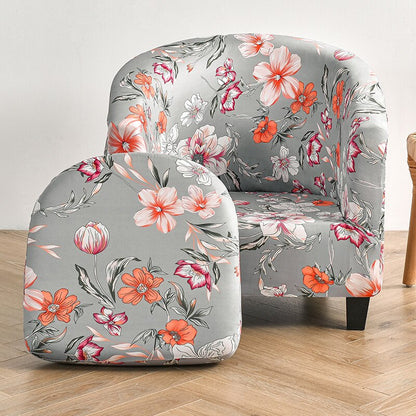 2 Pieces Set Chair Printed Armchair Slipcover