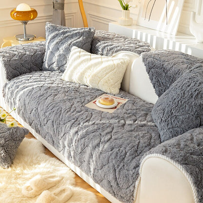 Non-Slip Thick Plush Sofa Cover For Living Room