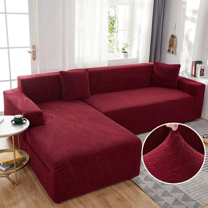 Solid Color Jacquard Elastic Sofa Cover