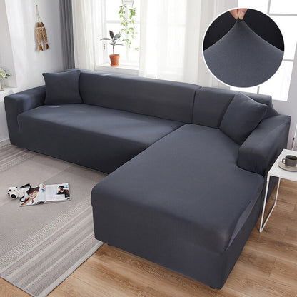 L-Style Plain Color Elastic Stretch Sofa Covers