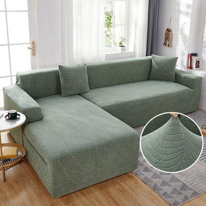 Solid Color Jacquard Elastic Sofa Cover