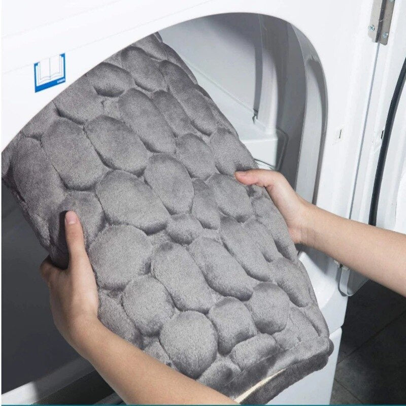 Cobblestone Embossed Bathroom Bath Mat