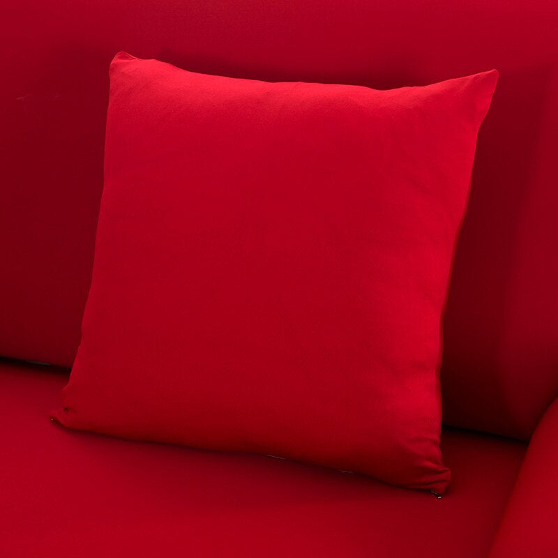 Solid Color Elastic Pillow Case Cushion Cover