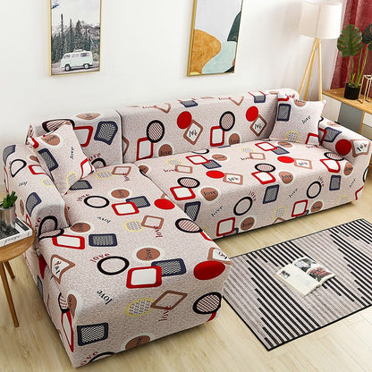 Square Printed L-shape Sofa Covers