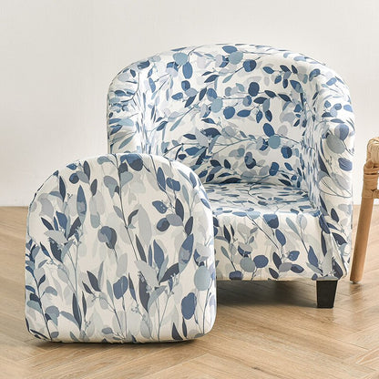 2 Pieces Set Chair Printed Armchair Slipcover