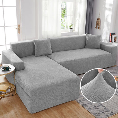 Solid Color Jacquard Elastic Sofa Cover