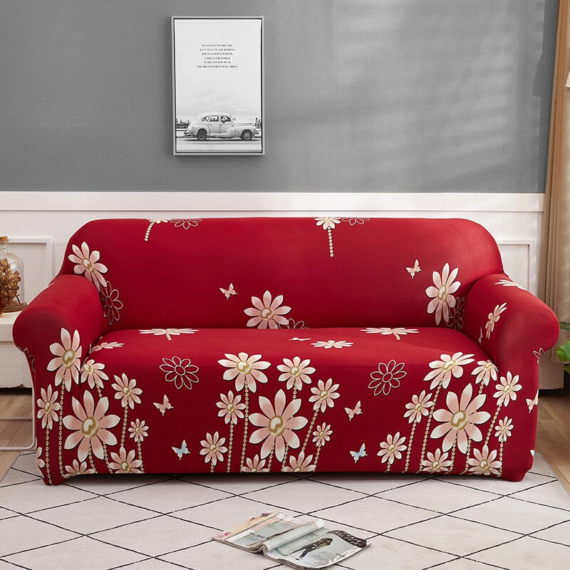 Floral Printed Stretchable Sofa Cover