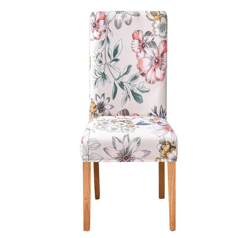 Floral Polyester Slipcover For Chair