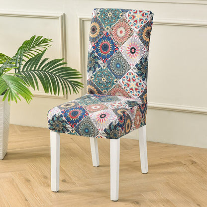 Elastic Printed Dining Chair Cover