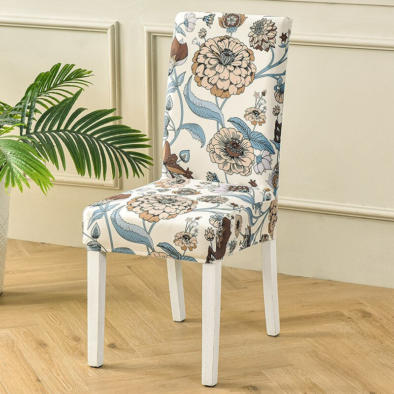 Elastic Printed Dining Chair Cover