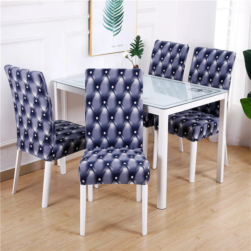 Geometry Printed Stretch Chair Cover For Dining Room