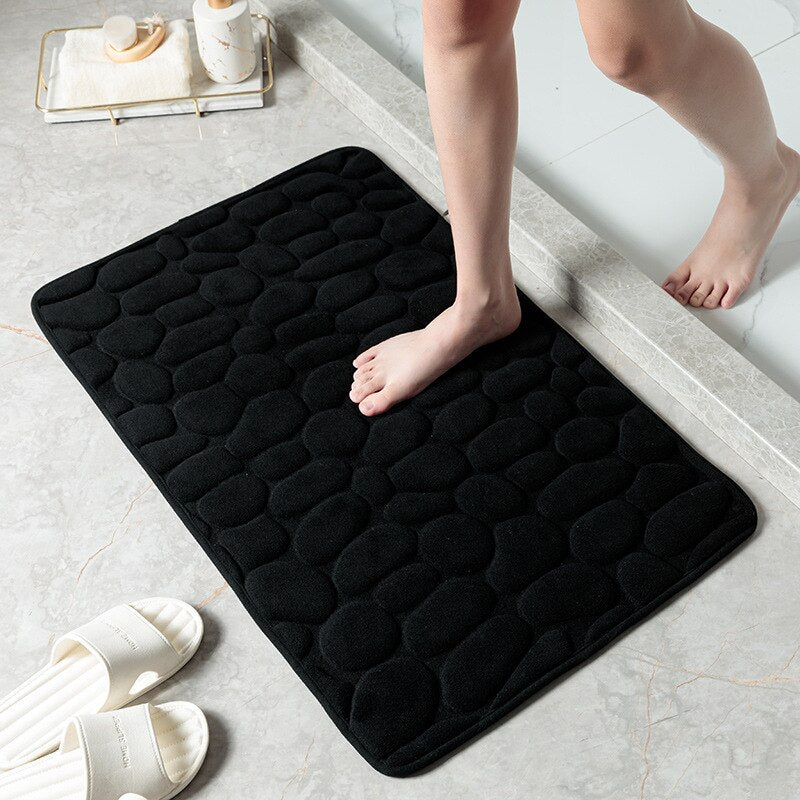 Cobblestone Embossed Bathroom Bath Mat