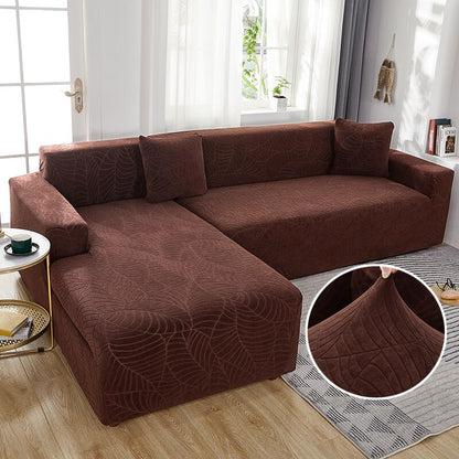 Solid Color Jacquard Elastic Sofa Cover