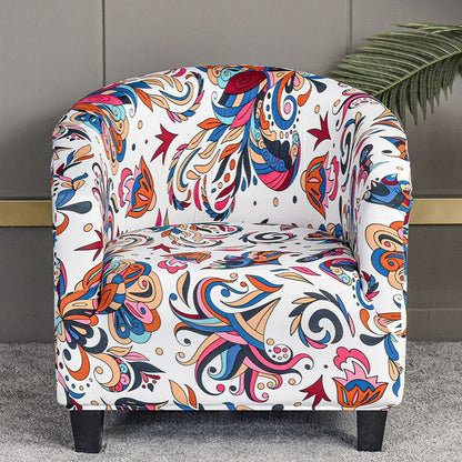 Printed Stretch Club Chair Slipcover Sofa Cover