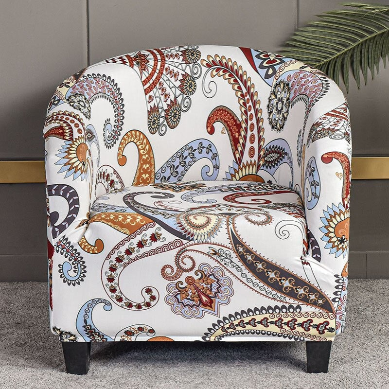 Printed Stretch Club Chair Slipcover Sofa Cover