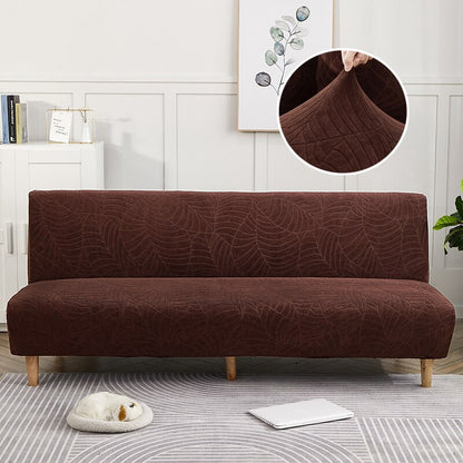 Solid Color Fold Armless Sofa Bed Cover