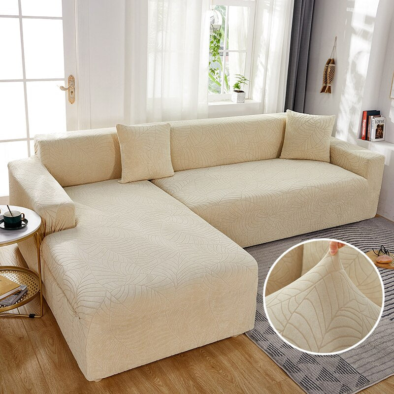 Solid Color Jacquard Elastic Sofa Cover