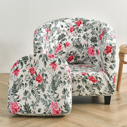 2 Pieces Set Chair Printed Armchair Slipcover