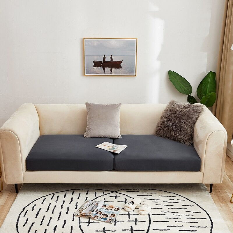Plain Color Stretch Sofa Seat Cushion Cover