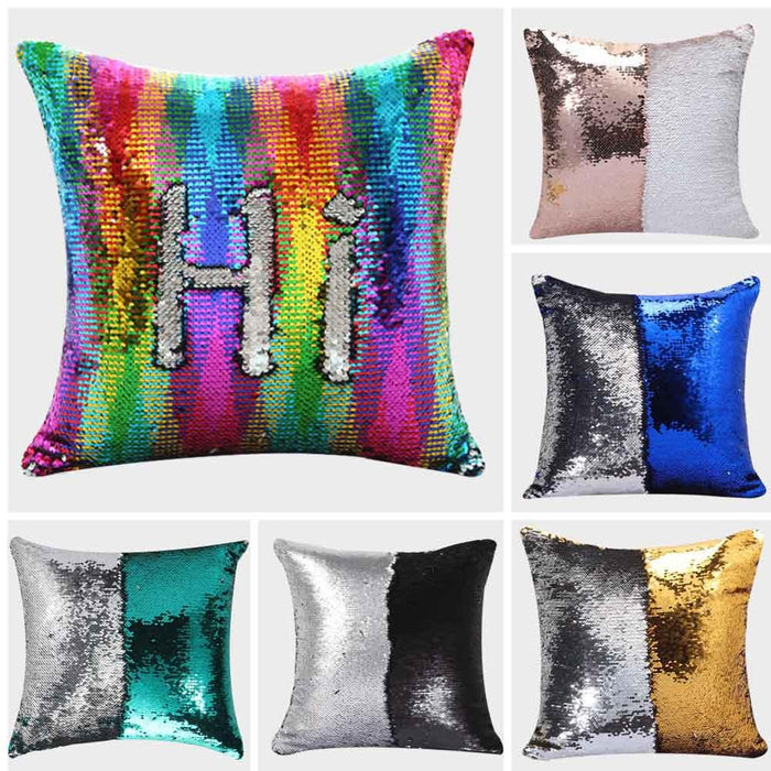 Double Multi-Colored Sequin Cushion Covers