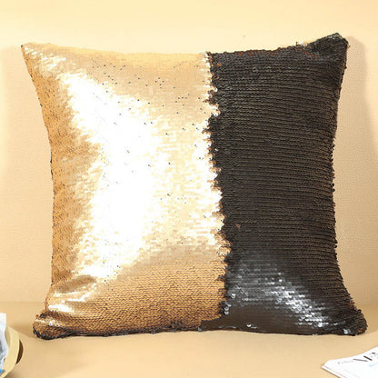 Double Colored Sequin Cushion Covers