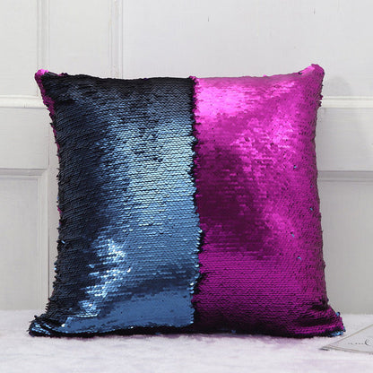 Double Colored Sequin Cushion Covers