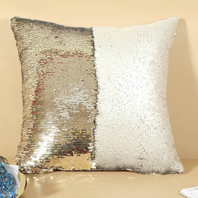 Double Colored Sequin Cushion Covers