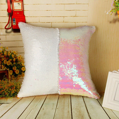 Double Colored Sequin Cushion Covers