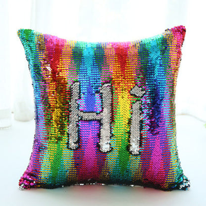 Double Colored Sequin Cushion Covers