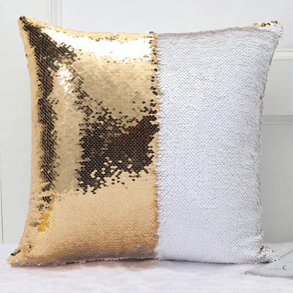 Double Colored Sequin Cushion Covers