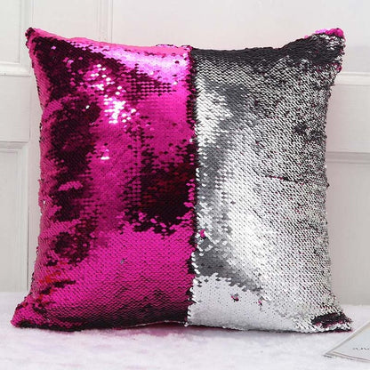 Double Colored Sequin Cushion Covers