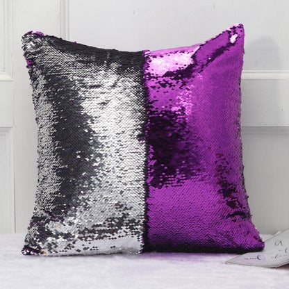 Double Colored Sequin Cushion Covers