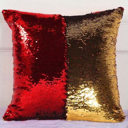 Double Colored Sequin Cushion Covers