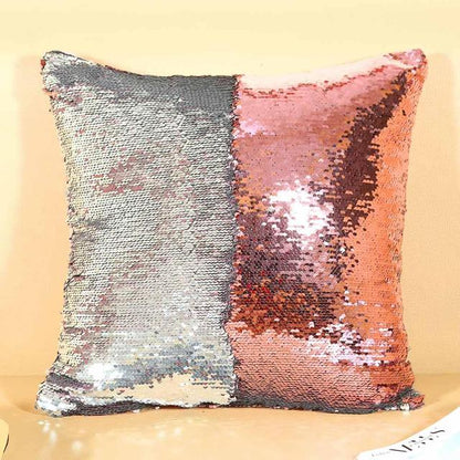 Double Colored Sequin Cushion Covers