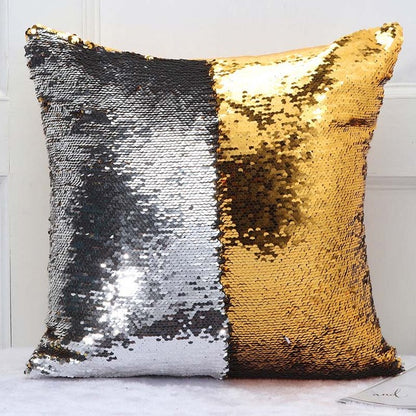 Double Colored Sequin Cushion Covers