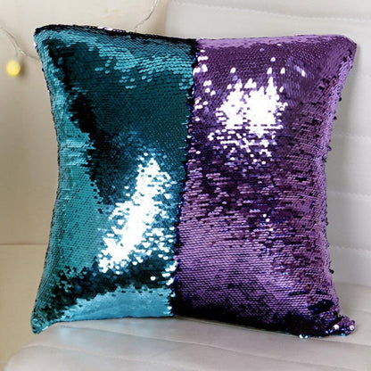 Double Colored Sequin Cushion Covers