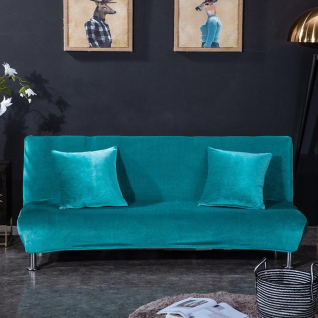Solid Color with Thick Velvet Sofa Bed Slipcover