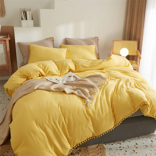 Puff Solid Color Bed Cover