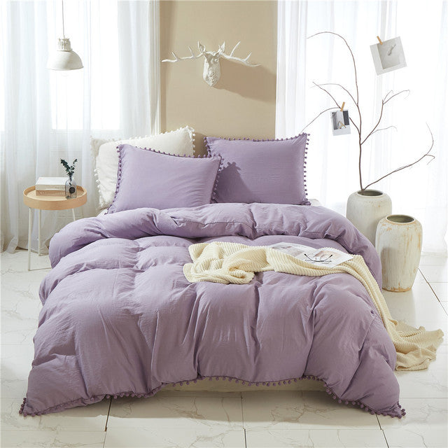 Puff Solid Color Bed Cover