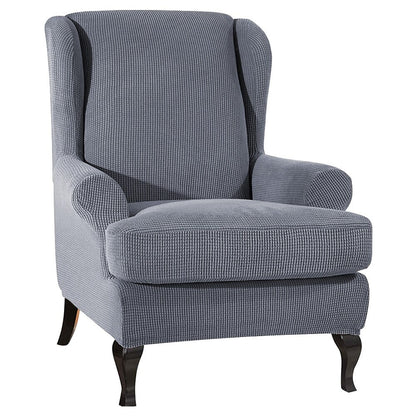 Sloping Arm Wing Back Chair Cover Elastic Armchair